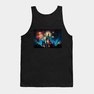 Fantasy Castle and Fireworks Wall Art Tank Top